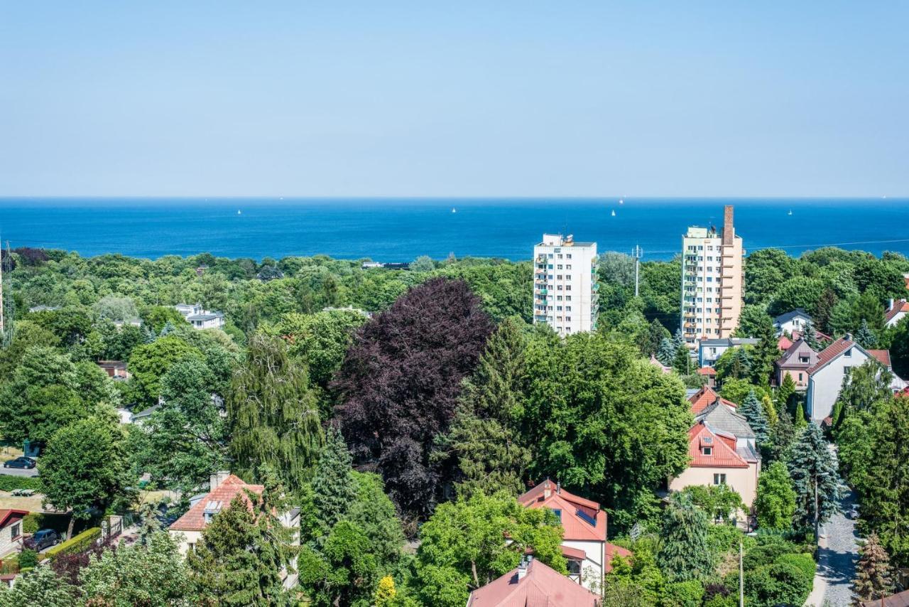 Apartament Sopot- szeroki widok na morze, 12min do plaży, 6p Zewnętrze zdjęcie